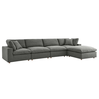 Haven 4 Seater Sectional Sofa With Ottoman, Gray