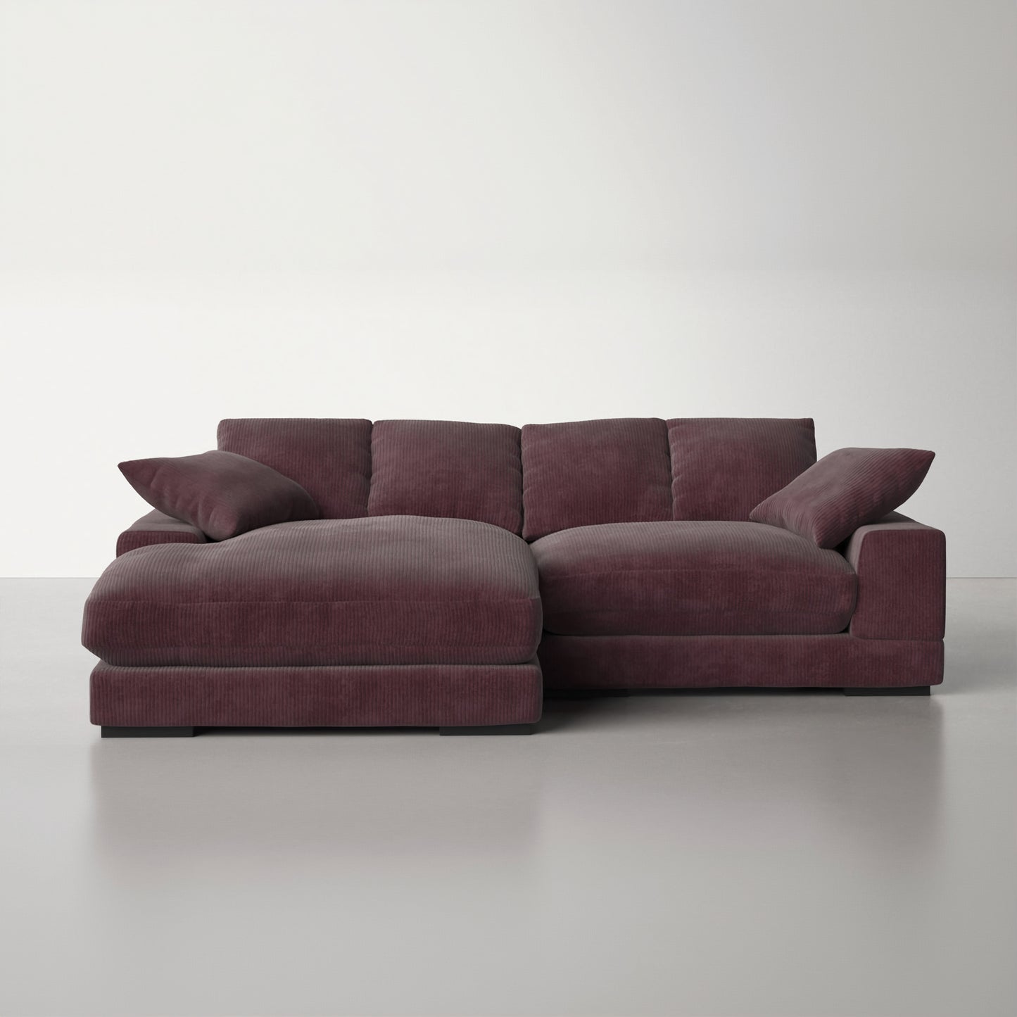 Aurelle Home 106" Reversible Contemporary Deep Seat Sectional Sofa, Dark Brown