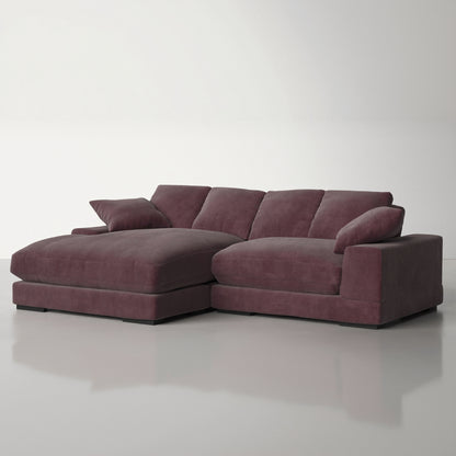 Aurelle Home 106" Reversible Contemporary Deep Seat Sectional Sofa, Dark Brown