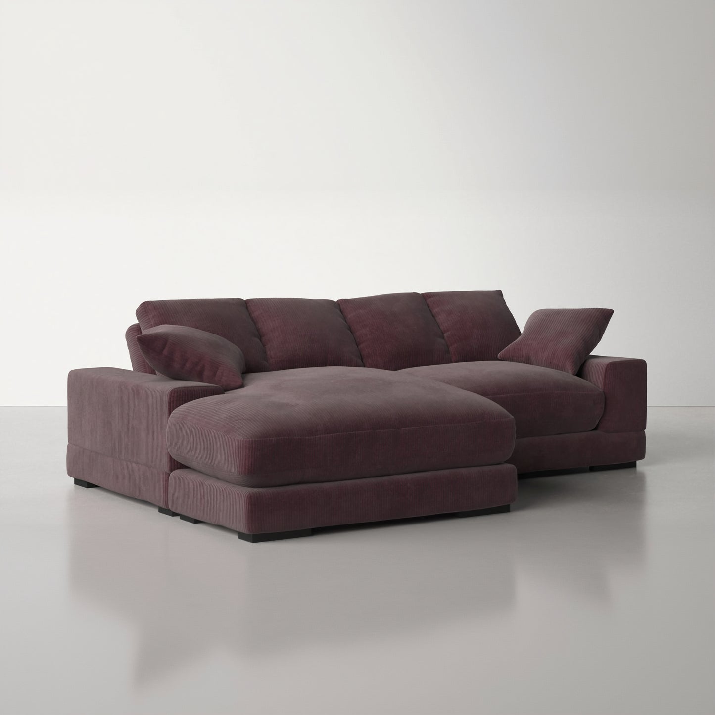 Aurelle Home 106" Reversible Contemporary Deep Seat Sectional Sofa, Dark Brown