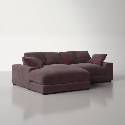 Aurelle Home 106" Reversible Contemporary Deep Seat Sectional Sofa, Dark Brown
