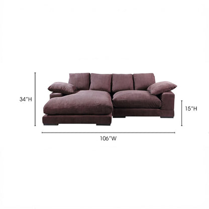 Aurelle Home 106" Reversible Contemporary Deep Seat Sectional Sofa, Dark Brown