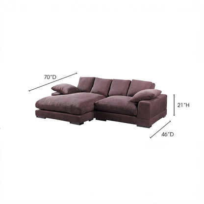 Aurelle Home 106" Reversible Contemporary Deep Seat Sectional Sofa, Dark Brown