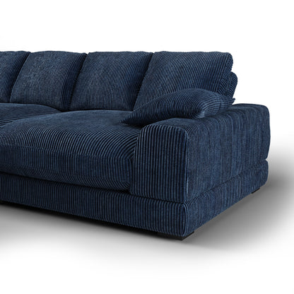 Aurelle Home 106" Reversible Contemporary Deep Seat Sectional Sofa, Navy Blue