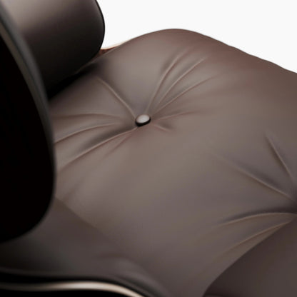 Vita Leather Lounge Chair & Ottoman, Brown