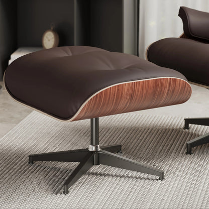 Vita Leather Lounge Chair & Ottoman, Brown