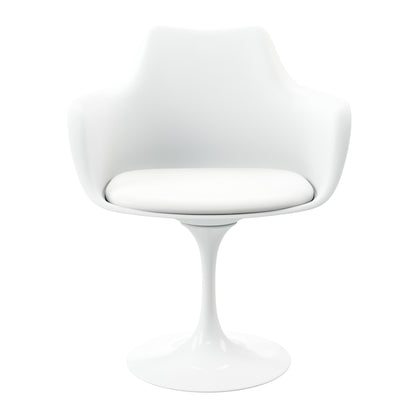 Tulip Swivel Armchair, White