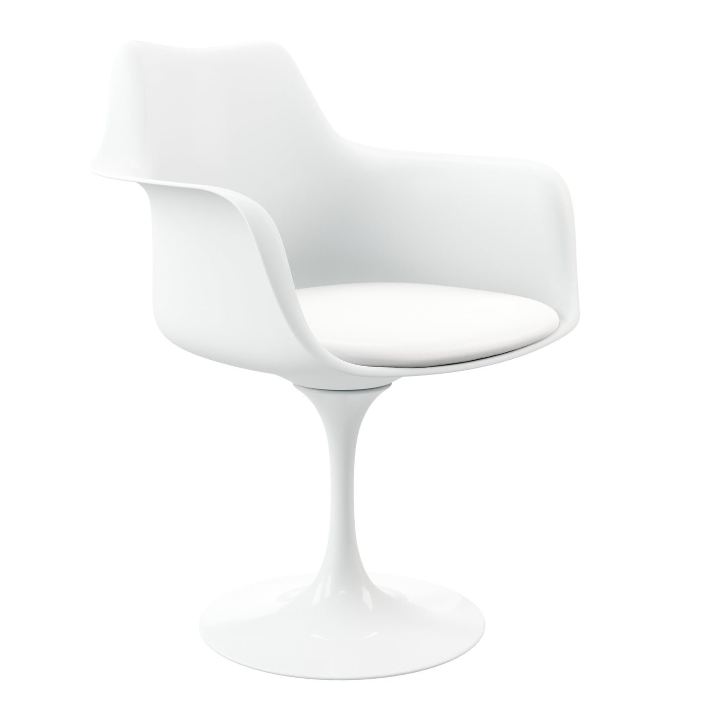Tulip Swivel Armchair, White