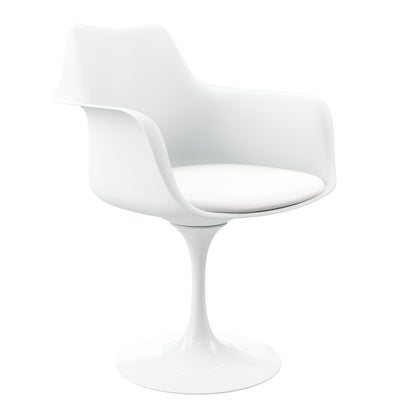 Tulip Swivel Armchair, White