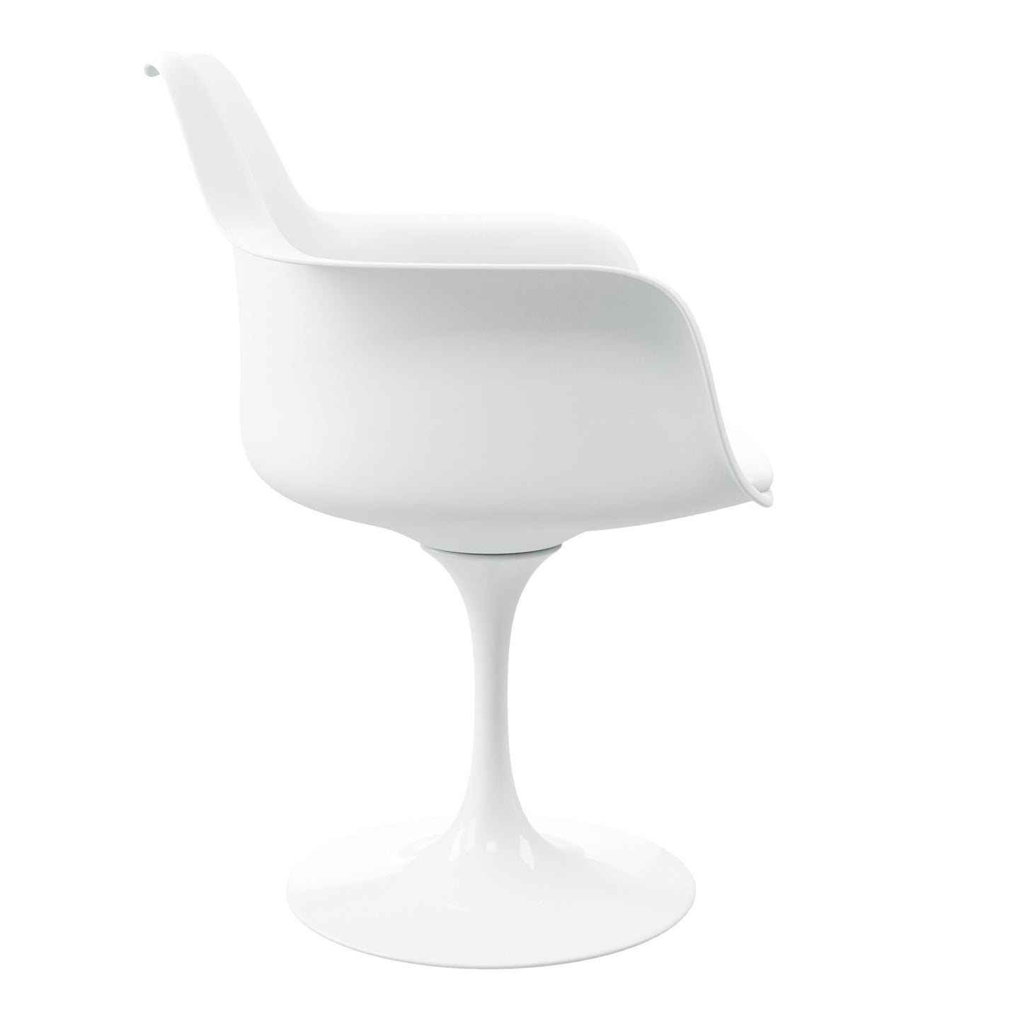 Tulip Swivel Armchair, White