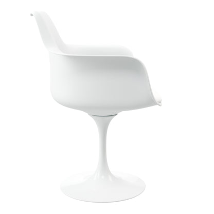 Tulip Swivel Armchair, White