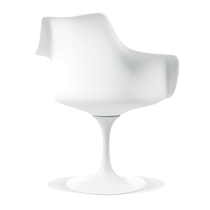 Tulip Swivel Armchair, White
