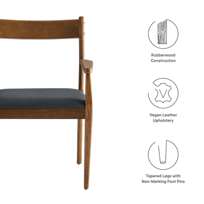 Jaiden Leather Dining Chair, Walnut