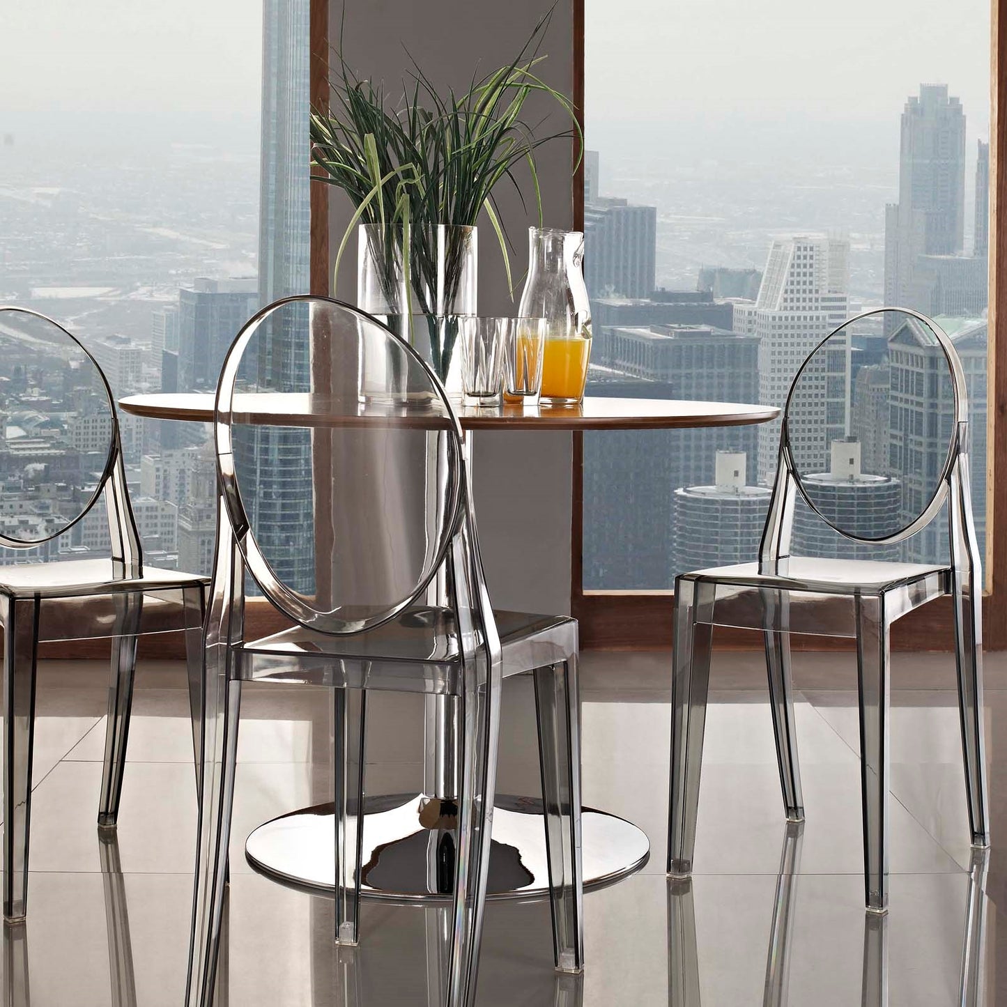 Ghost Dining Chair, Smoke Gray