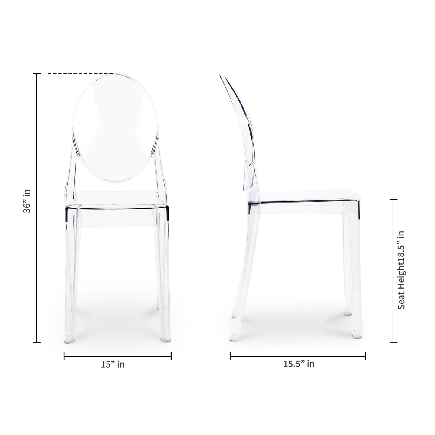 Ghost Dining Chair, Clear