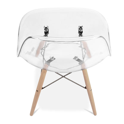 Eiffel Chair With Wood Legs, Clear