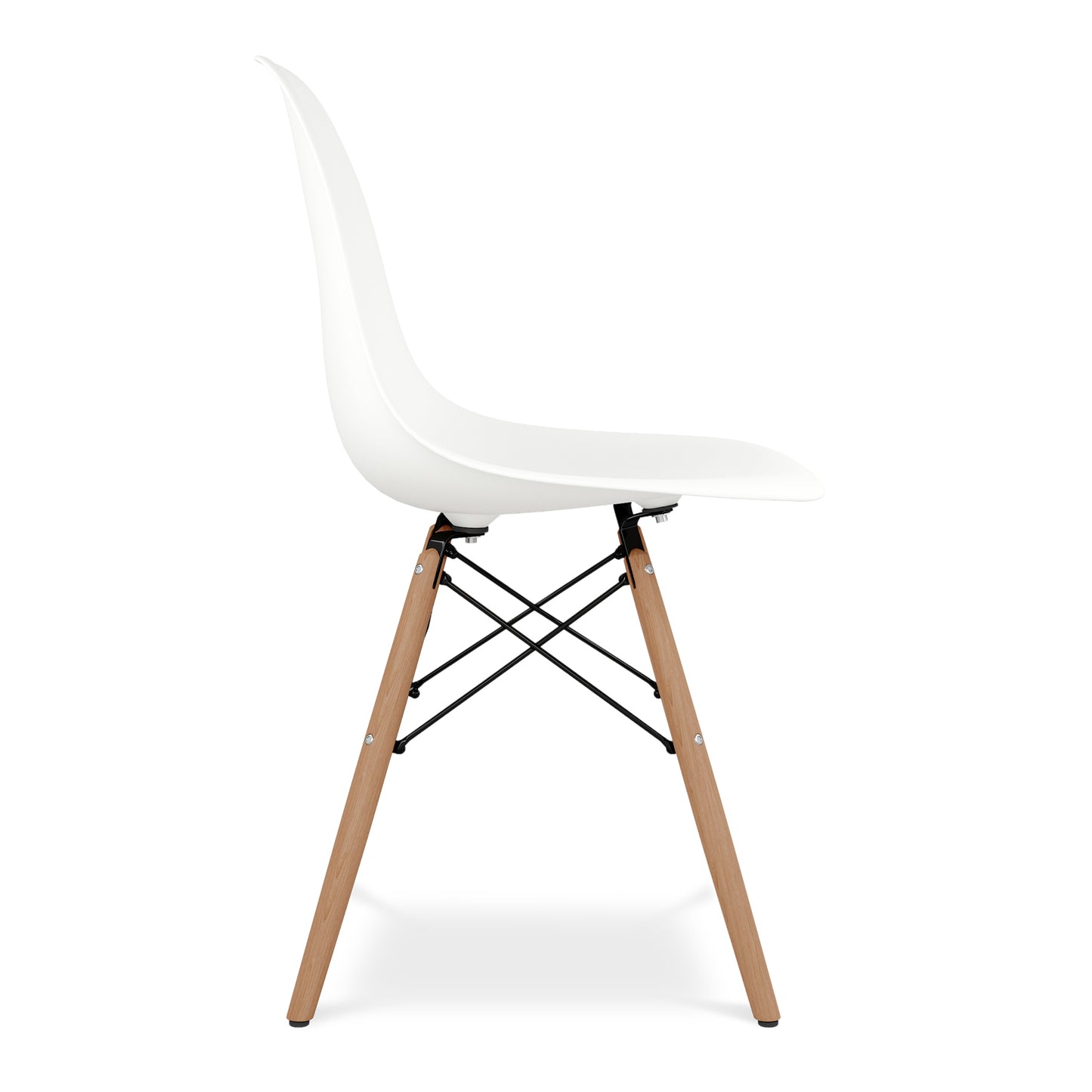 Eiffel Chair With Wood Legs, White
