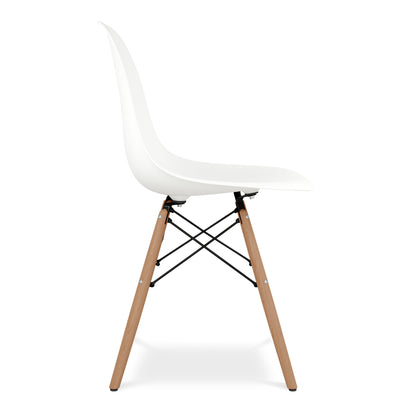 Eiffel Chair With Wood Legs, White