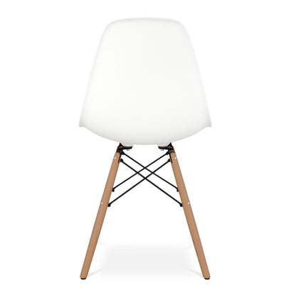 Eiffel Chair With Wood Legs, White