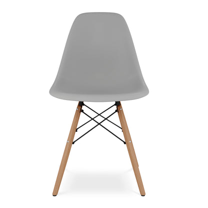 Eiffel Chair With Wood Legs, Gray