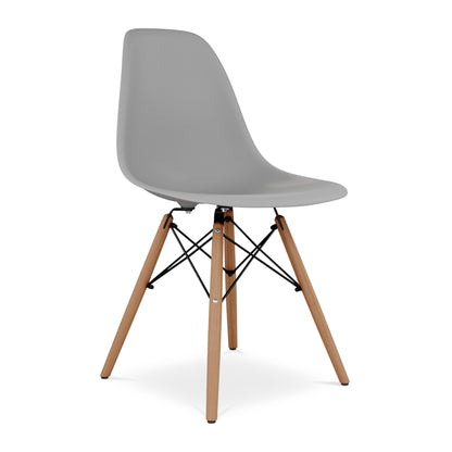Eiffel Chair With Wood Legs, Gray
