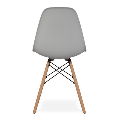 Eiffel Chair With Wood Legs, Gray