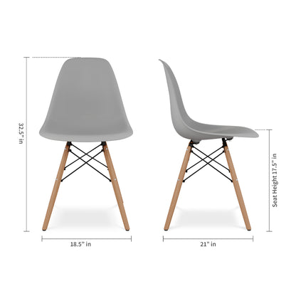 Eiffel Chair With Wood Legs, Gray