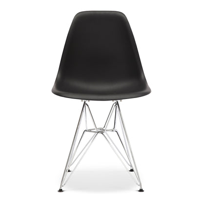 Eiffel Chair With Steel Legs, Black