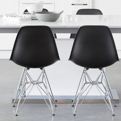 Eiffel Chair With Steel Legs, Black