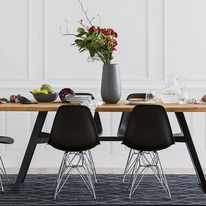 Eiffel Chair With Steel Legs, Black