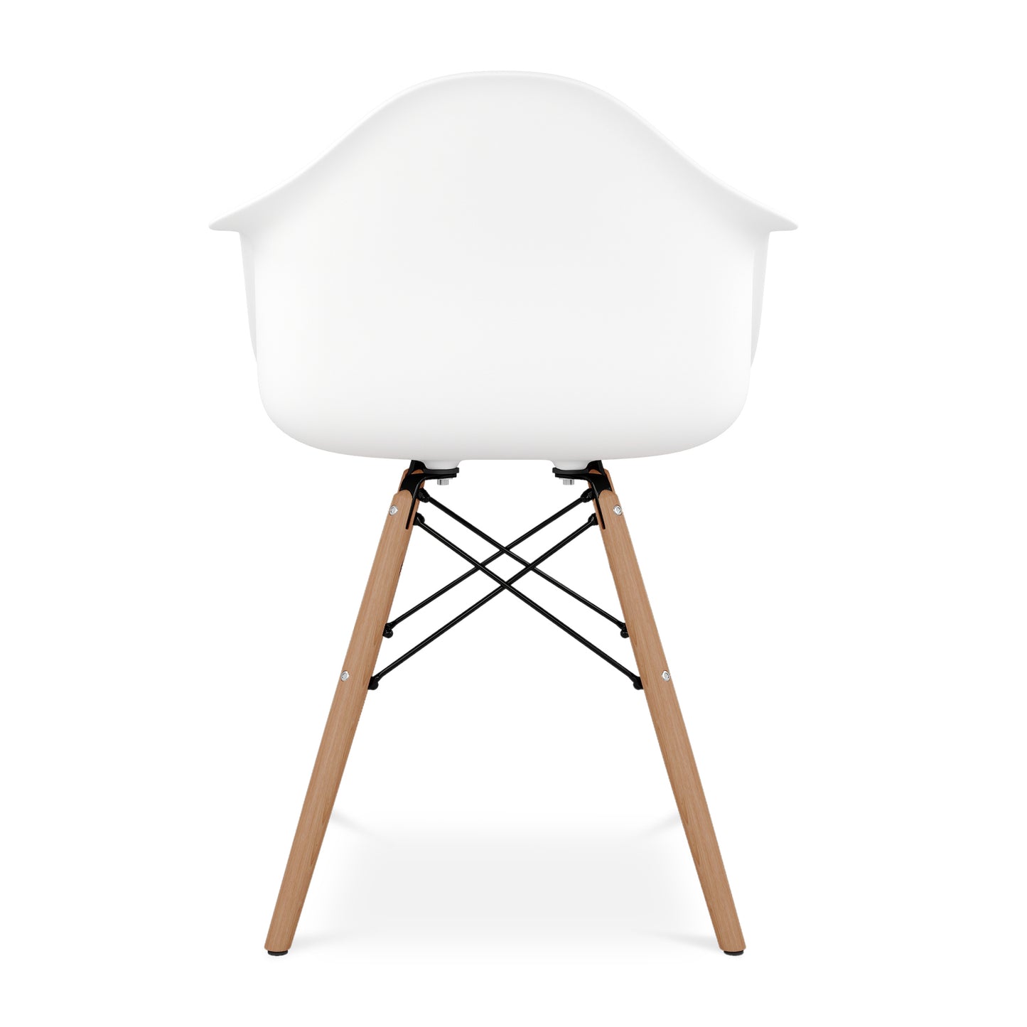 Eiffel Armchair With Wood Legs, White