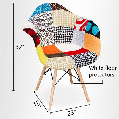 Eiffel Armchair With Wood Legs, Multi
