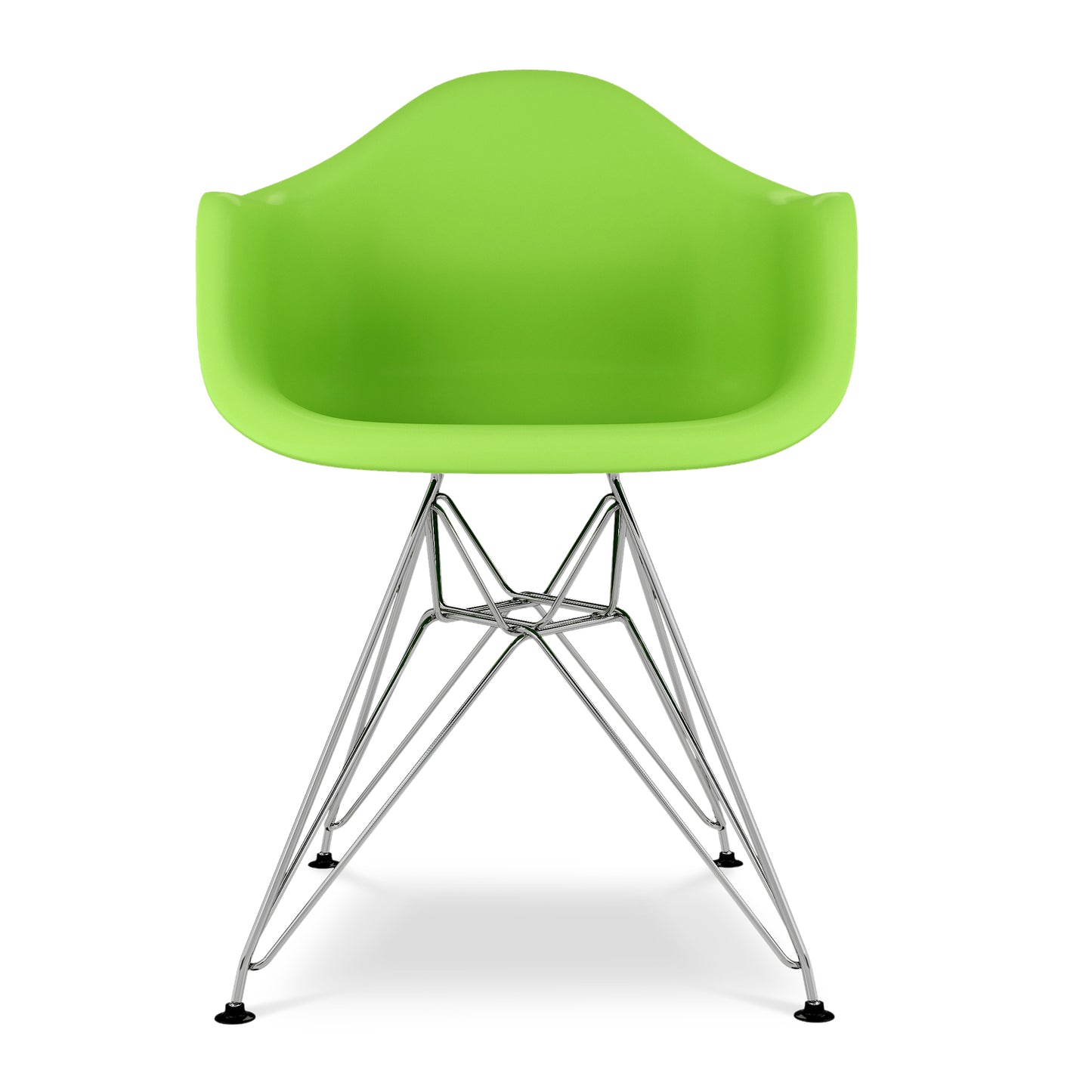 Eiffel Armchair With Steel Legs, Green