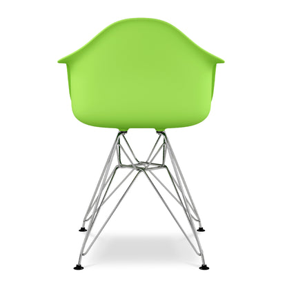 Eiffel Armchair With Steel Legs, Green