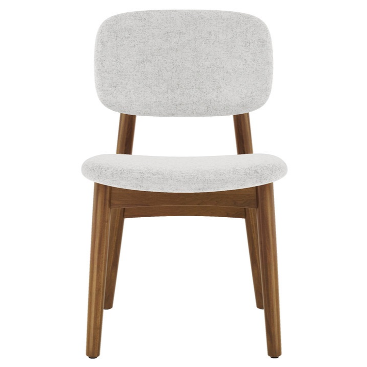 Cooper Dining Chair, Walnut Stain, White