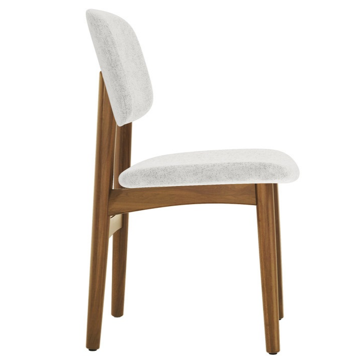 Cooper Dining Chair, Walnut Stain, White