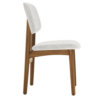 Cooper Dining Chair, Walnut Stain, White
