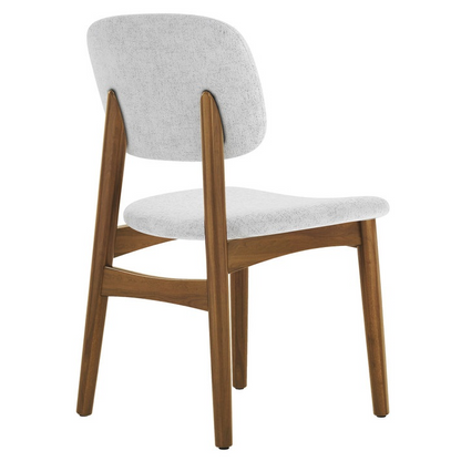 Cooper Dining Chair, Walnut Stain, White