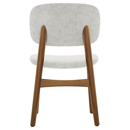 Cooper Dining Chair, Walnut Stain, White