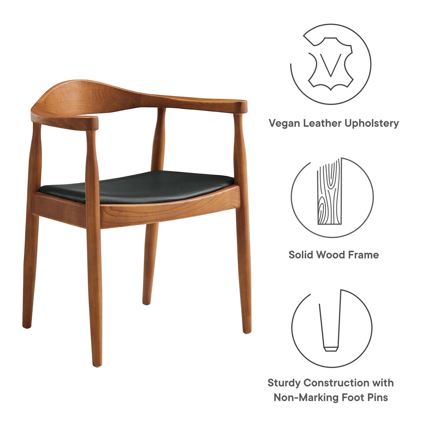 Charles Dining Chair, Walnut