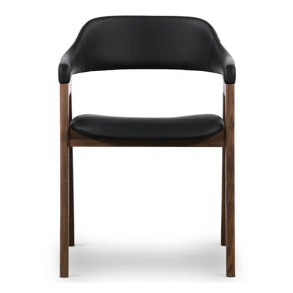 Atlas Leather Dining Chair, Black