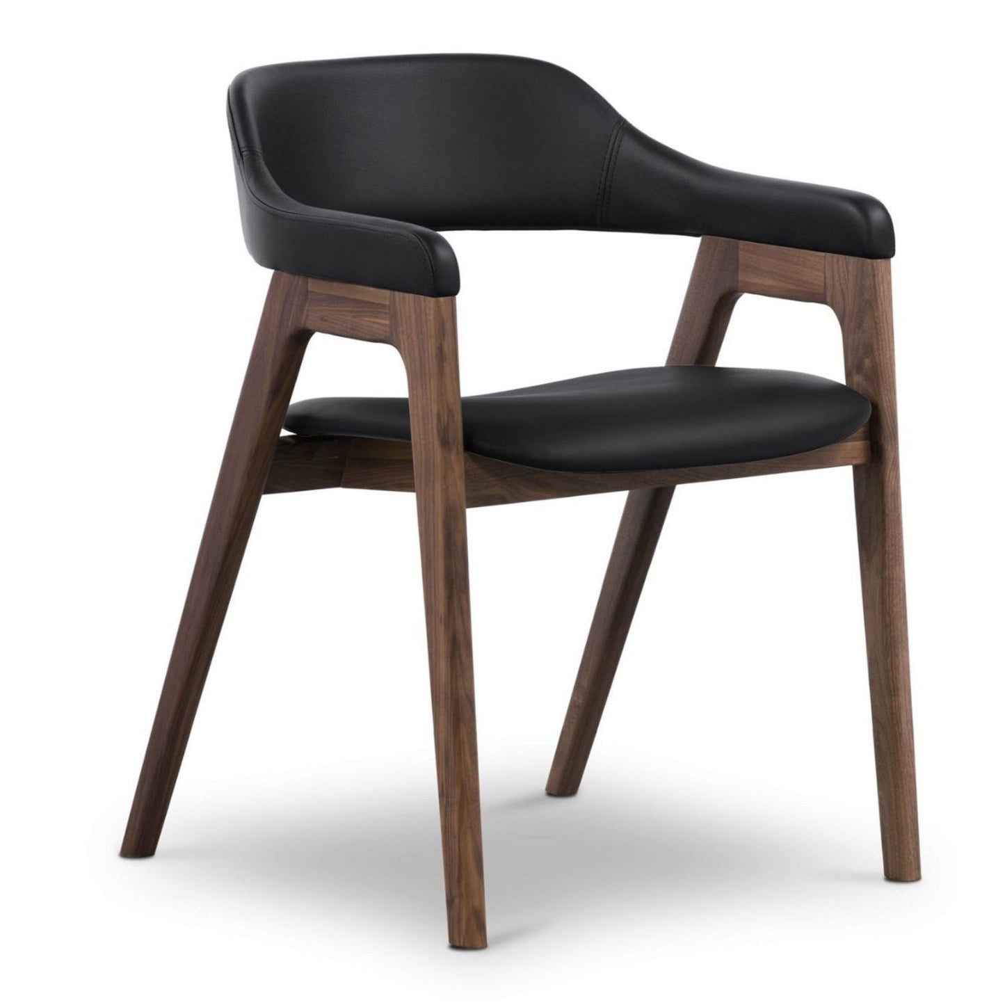 Atlas Leather Dining Chair, Black