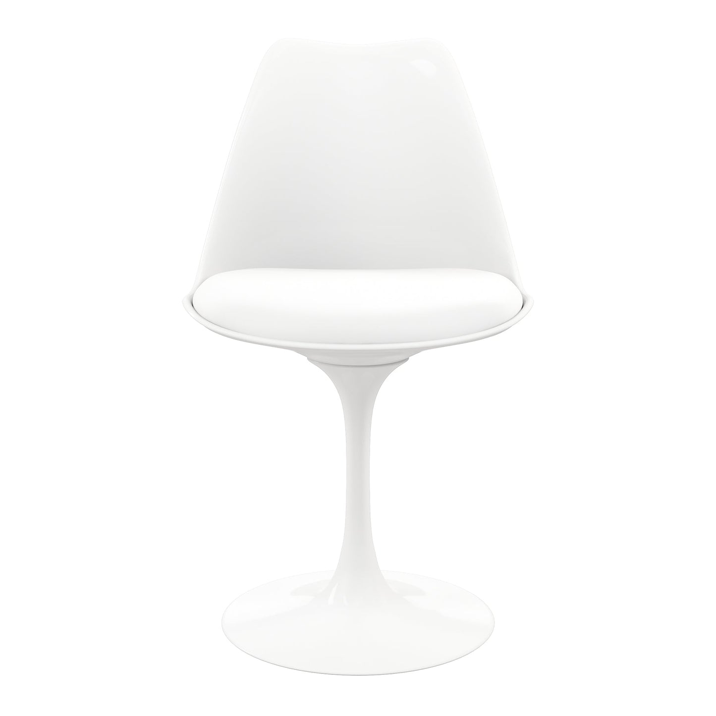 Tulip 48" Fiberglass Dining Table & Chairs Set, White