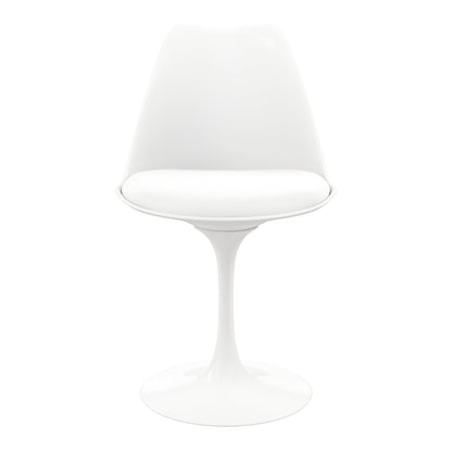 Tulip 48" Fiberglass Dining Table & Chairs Set, White