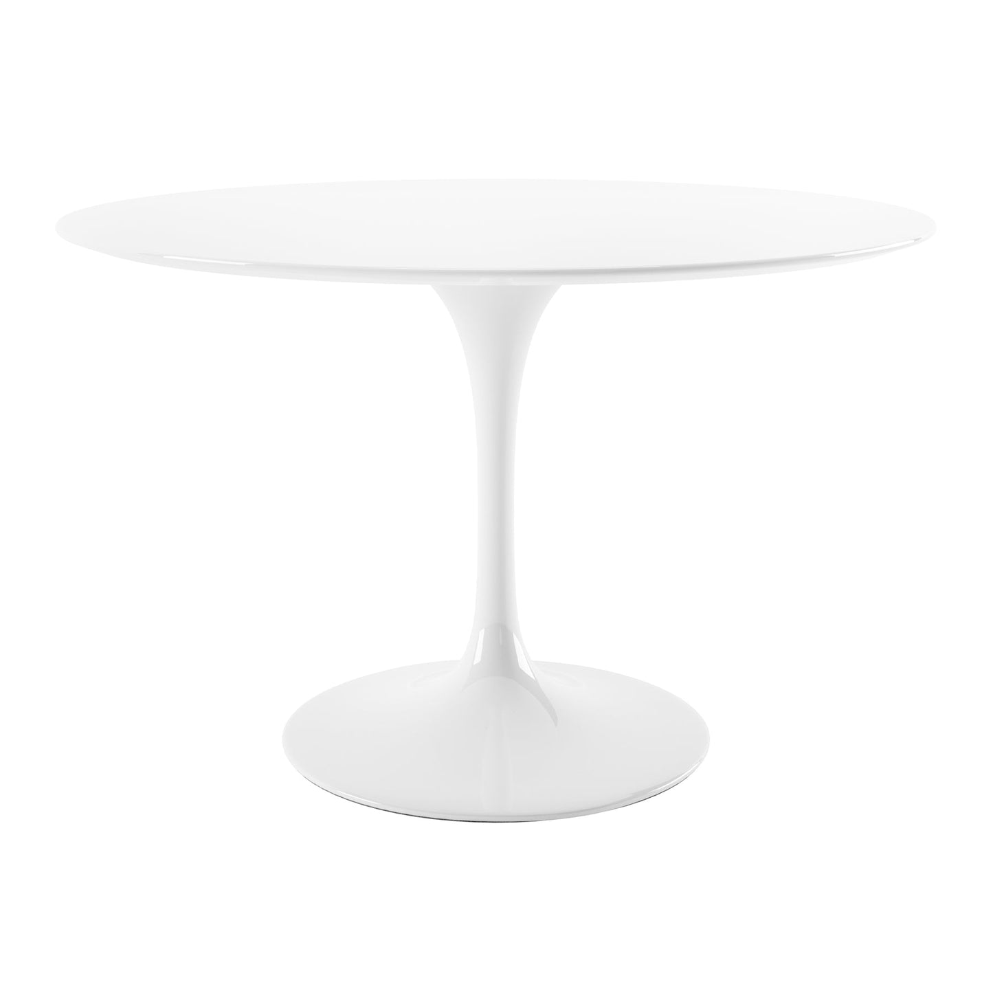 Tulip 48" Fiberglass Dining Table & Chairs Set, Red