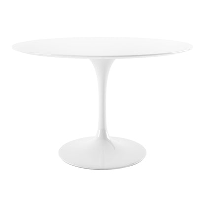 Tulip 48" Fiberglass Dining Table & Chairs Set, Red