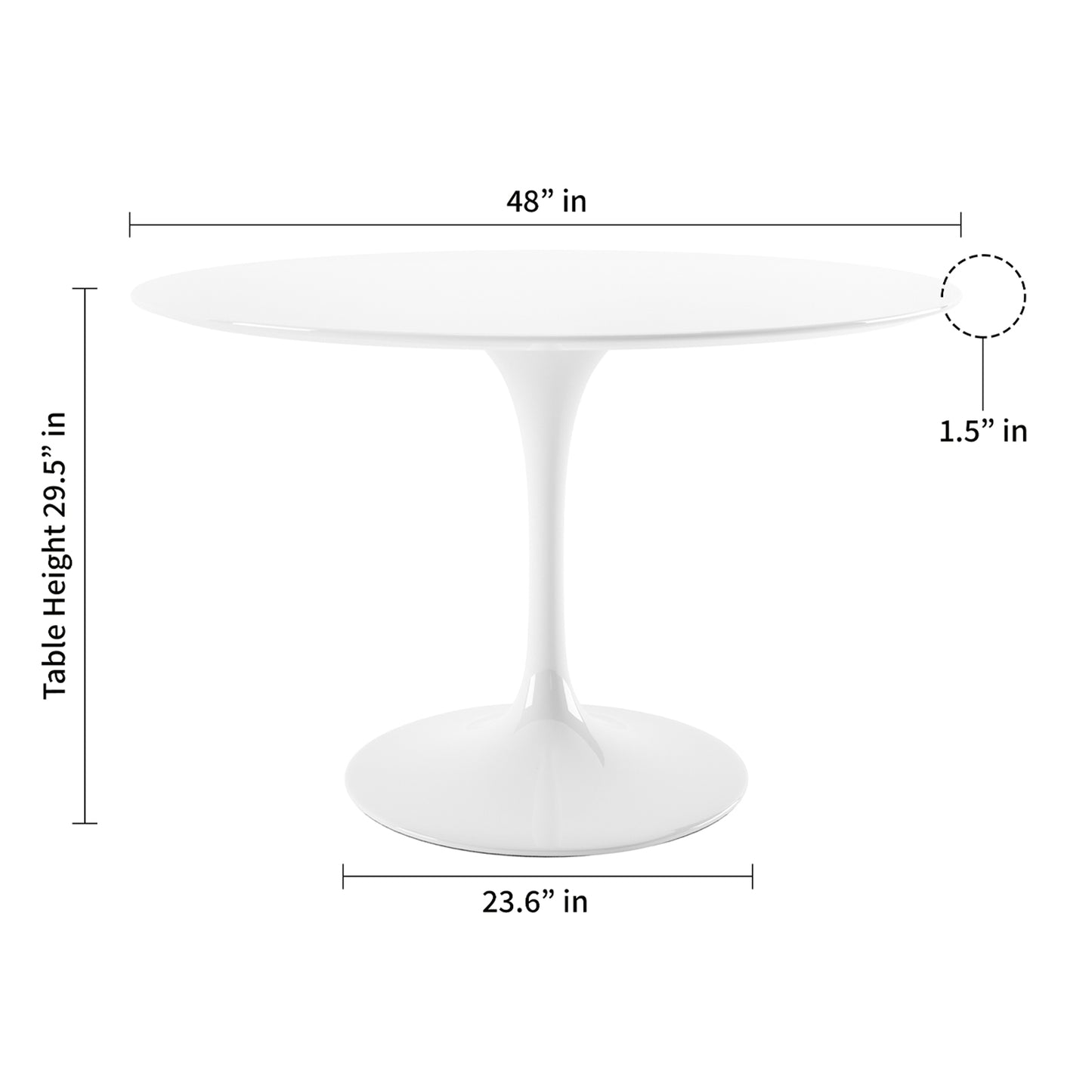 Tulip 48" Fiberglass Dining Table & Chairs Set, Red