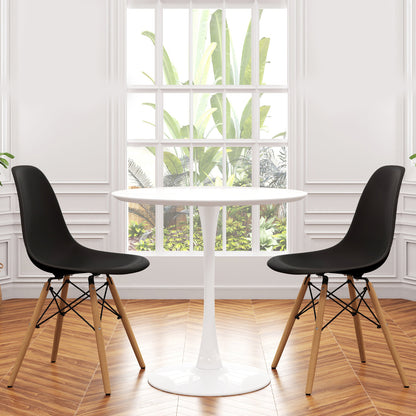 Tulip 36" Round Wood Dining Table Set, Black