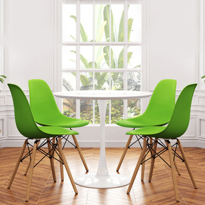Tulip 36" Round Wood Dining Table Set, Green