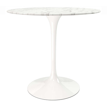 Tulip 32" Marble Dining Table & Chairs Set, Gray
